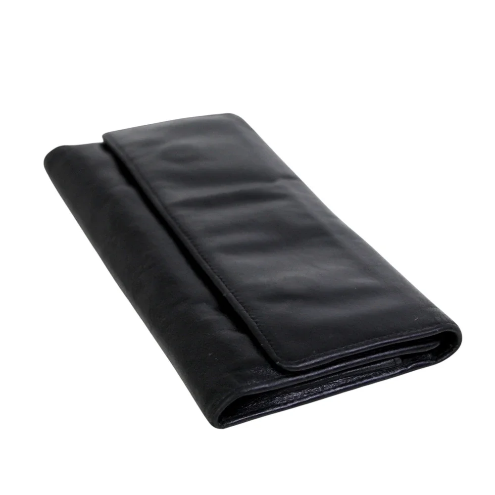 Hobo International BLACK GENUINE LEATHER ID CARD COIN HOLDER BILL BIFOLD WALLET